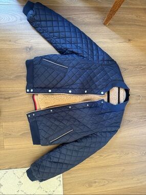 UGG Navy Quilted Bomber Jacket with Sherpa Lining